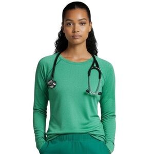 FIGS Salta Seamless Long Sleeve Underscrub Women's S - Green 1000377 Nurse